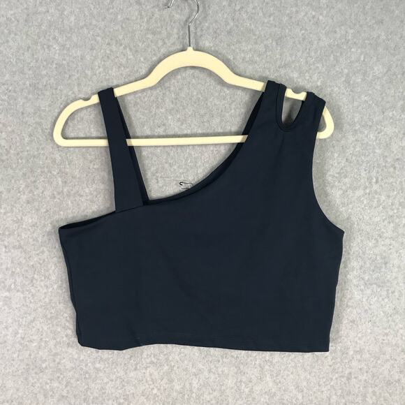 Sincerely Jules Top Women XL Blue Crop Tank Active Yoga Exercise Bra Cutout READ - Picture 1 of 11